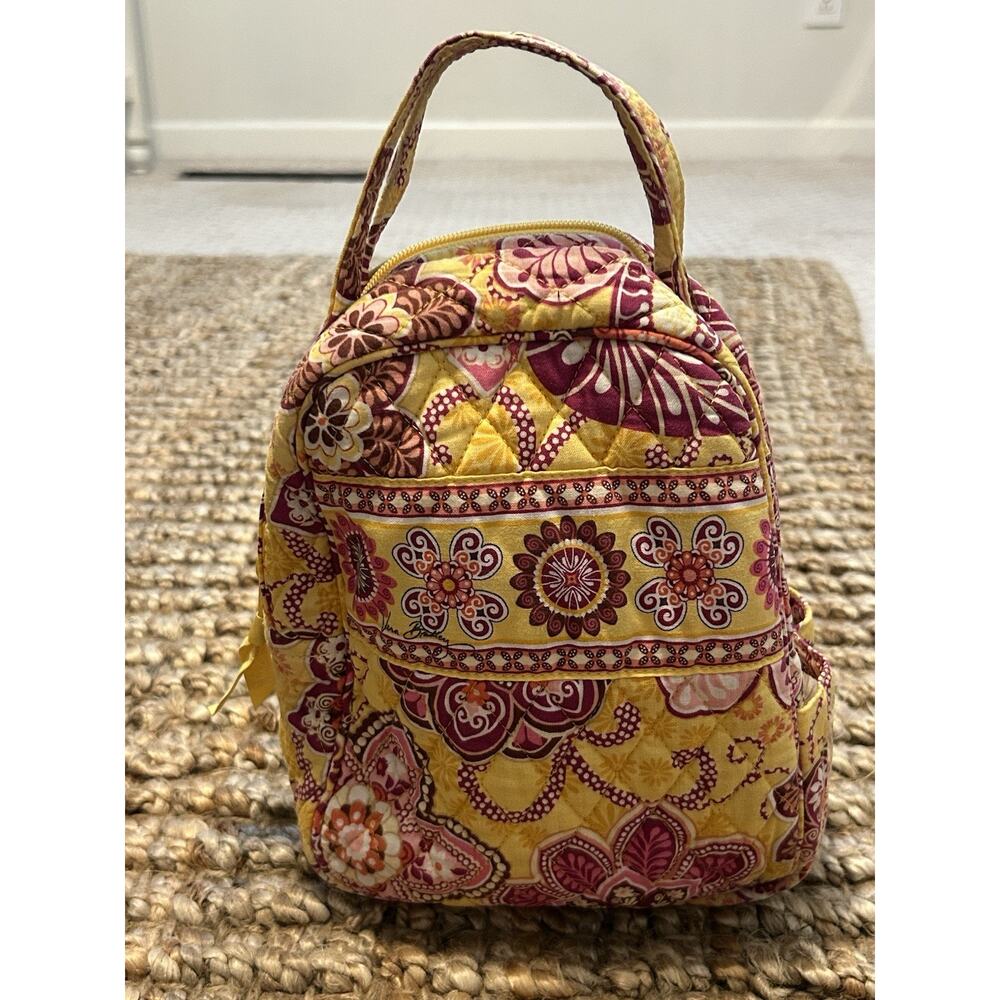 VERA BRADLEY QUILTED BALI GOLD LUNCH BUNCH INSULATED LUNCH BAG w/HANDLES